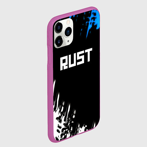 Чехол iPhone 11 Pro матовый Rust краски текстура штрихи / 3D-Фиолетовый – фото 2
