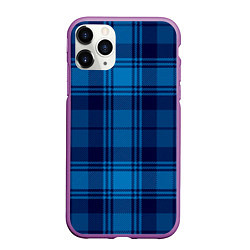 Чехол iPhone 11 Pro матовый Синяя клетка, цвет: 3D-фиолетовый