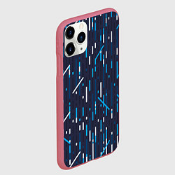 Чехол iPhone 11 Pro матовый Паттерн геометрическая абстракция, цвет: 3D-малиновый — фото 2