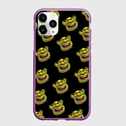 Чехол iPhone 11 Pro матовый Паттерн - Шрек, цвет: 3D-фиолетовый
