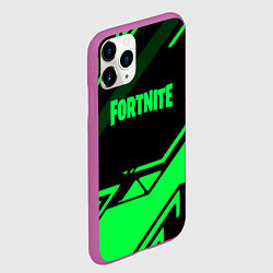 Чехол iPhone 11 Pro матовый Fortnite geometry green, цвет: 3D-фиолетовый — фото 2