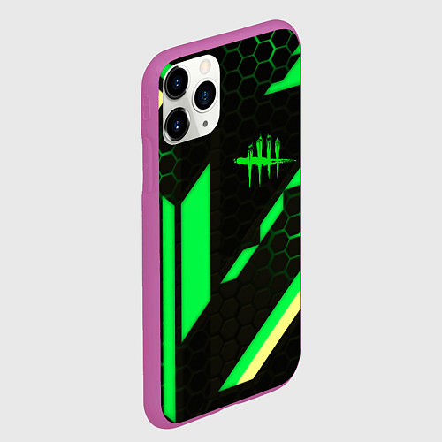 Чехол iPhone 11 Pro матовый Dead by daylight geometry pattern / 3D-Фиолетовый – фото 2