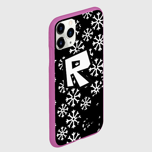 Чехол iPhone 11 Pro матовый Roblox winter / 3D-Фиолетовый – фото 2