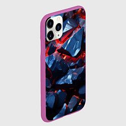 Чехол iPhone 11 Pro матовый Абстрактные острые темные камни, цвет: 3D-фиолетовый — фото 2