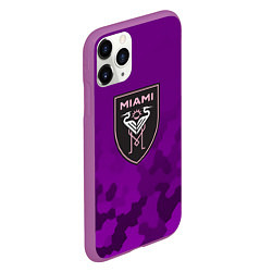 Чехол iPhone 11 Pro матовый Inter Miami logo pattern, цвет: 3D-фиолетовый — фото 2