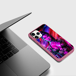 Чехол iPhone 11 Pro матовый Девушка самурай в откровенном костюме, цвет: 3D-малиновый — фото 2
