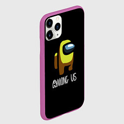 Чехол iPhone 11 Pro матовый Among us жёлтый, цвет: 3D-фиолетовый — фото 2