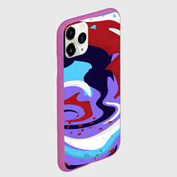 Чехол iPhone 11 Pro матовый Клякса абстракция, цвет: 3D-фиолетовый — фото 2
