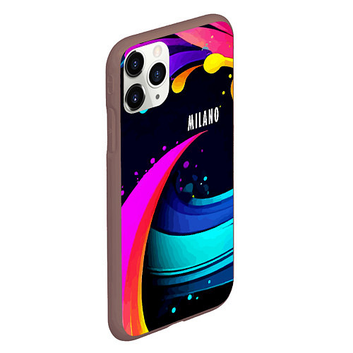 Чехол iPhone 11 Pro матовый Neon abstraction - Milano / 3D-Коричневый – фото 2