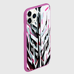 Чехол iPhone 11 Pro матовый Хаотичная красно-белая абстракция, цвет: 3D-фиолетовый — фото 2