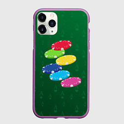 Чехол iPhone 11 Pro матовый Фишки -игра, цвет: 3D-фиолетовый