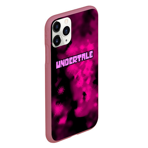 Чехол iPhone 11 Pro матовый Undertale pink game / 3D-Малиновый – фото 2