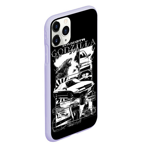 Чехол iPhone 11 Pro матовый Skyline GTR Godzilla / 3D-Светло-сиреневый – фото 2