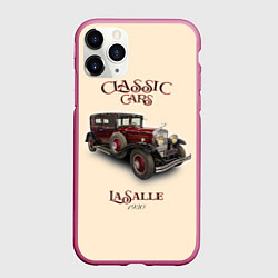 Чехол iPhone 11 Pro матовый Классические автомобили LaSalle, цвет: 3D-малиновый