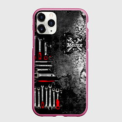 Чехол iPhone 11 Pro матовый Лучший мастер, цвет: 3D-малиновый