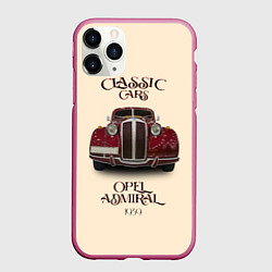 Чехол iPhone 11 Pro матовый Классические автомобили Opel, цвет: 3D-малиновый