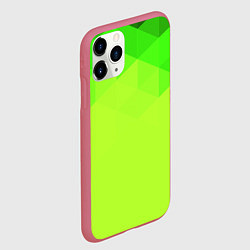 Чехол iPhone 11 Pro матовый Кислотная геометрия лайм, цвет: 3D-малиновый — фото 2