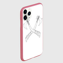 Чехол iPhone 11 Pro матовый Топоры, цвет: 3D-малиновый — фото 2