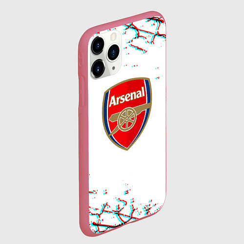Чехол iPhone 11 Pro матовый Arsenal fc текстура / 3D-Малиновый – фото 2