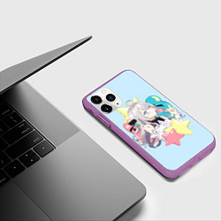 Чехол iPhone 11 Pro матовый Алиса - Аля иногда кокетничает со мной по-русски, цвет: 3D-фиолетовый — фото 2