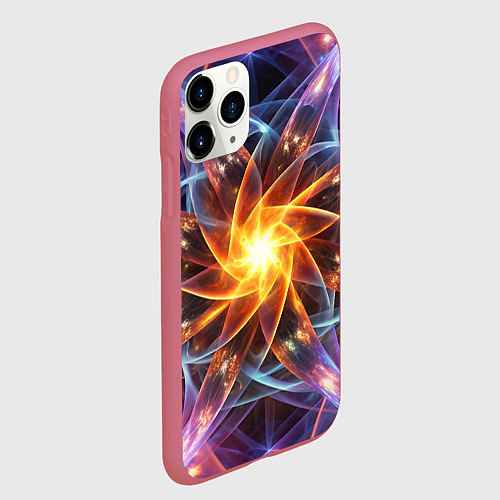 Чехол iPhone 11 Pro матовый Закрученная абстракция / 3D-Малиновый – фото 2