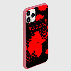 Чехол iPhone 11 Pro матовый The Witcher hexagon краски, цвет: 3D-малиновый — фото 2