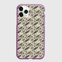 Чехол iPhone 11 Pro матовый Скейт и граффити, цвет: 3D-фиолетовый