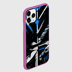 Чехол iPhone 11 Pro матовый Сине-металлическая абстракция, цвет: 3D-фиолетовый — фото 2