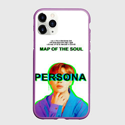 Чехол iPhone 11 Pro матовый BTS Jimin Persona - кто я иероглифами, цвет: 3D-фиолетовый
