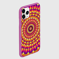 Чехол iPhone 11 Pro матовый Мандала пурпурного пламени, цвет: 3D-фиолетовый — фото 2