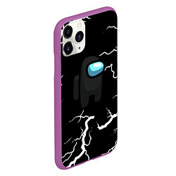 Чехол iPhone 11 Pro матовый Among us storm black, цвет: 3D-фиолетовый — фото 2
