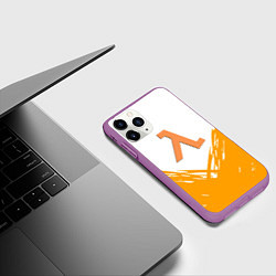 Чехол iPhone 11 Pro матовый Half life текстура, цвет: 3D-фиолетовый — фото 2