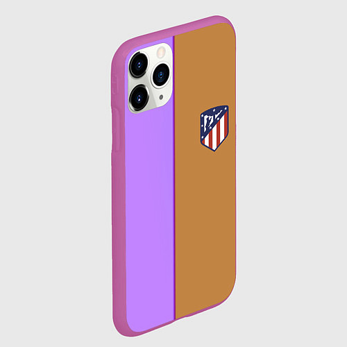 Чехол iPhone 11 Pro матовый Атлетико Мадрид полосы / 3D-Фиолетовый – фото 2