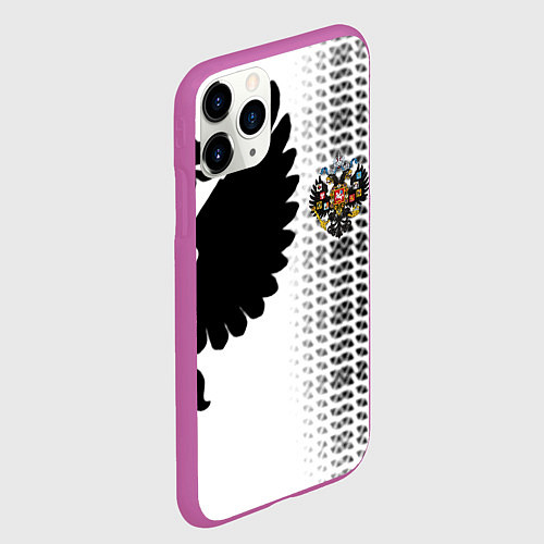 Чехол iPhone 11 Pro матовый Россия имперский герб / 3D-Фиолетовый – фото 2