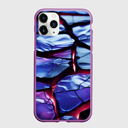 Чехол iPhone 11 Pro матовый Фиолетовые разломленные плиты, цвет: 3D-фиолетовый