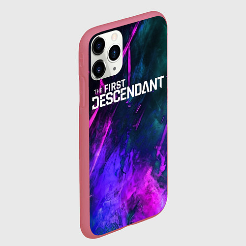 Чехол iPhone 11 Pro матовый Texture - The First Descendant / 3D-Малиновый – фото 2