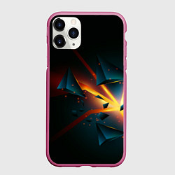 Чехол iPhone 11 Pro матовый Разлом плиты - абстрактная расщелина, цвет: 3D-малиновый