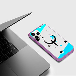 Чехол iPhone 11 Pro матовый Quake game pattern, цвет: 3D-фиолетовый — фото 2