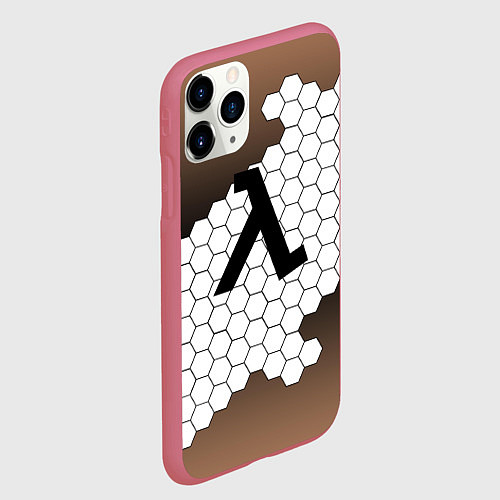 Чехол iPhone 11 Pro матовый Half life соты / 3D-Малиновый – фото 2