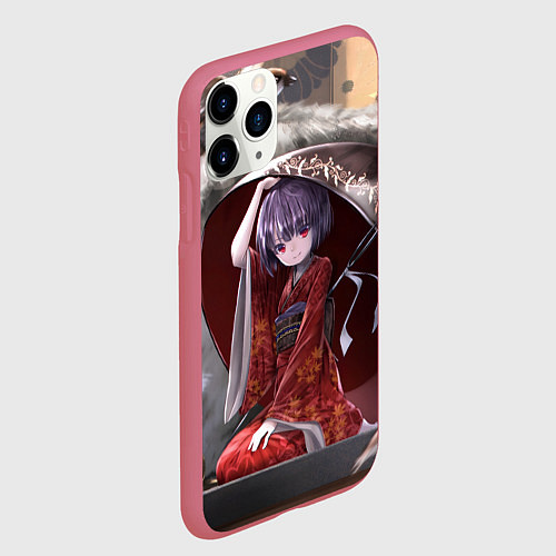 Чехол iPhone 11 Pro матовый Touhou Project Симмёмару Сукуна / 3D-Малиновый – фото 2