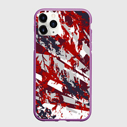 Чехол iPhone 11 Pro матовый Геометрическая абстракция линии на красном, цвет: 3D-фиолетовый