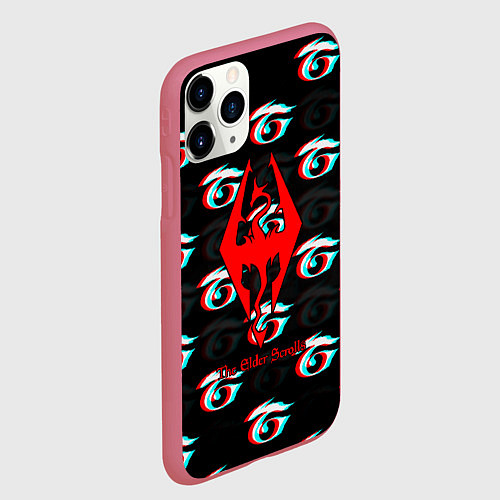 Чехол iPhone 11 Pro матовый The Elder Scrolls anime / 3D-Малиновый – фото 2