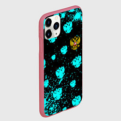 Чехол iPhone 11 Pro матовый Герб текстура РФ, цвет: 3D-малиновый — фото 2