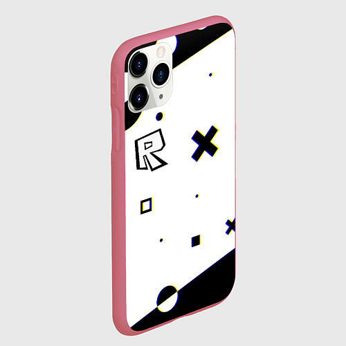 Чехол iPhone 11 Pro матовый Roblox pattern game / 3D-Малиновый – фото 2