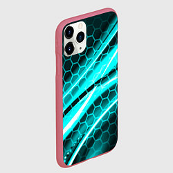 Чехол iPhone 11 Pro матовый Неоновая броня абстракция, цвет: 3D-малиновый — фото 2