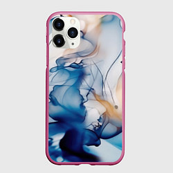 Чехол iPhone 11 Pro матовый Синий батик, цвет: 3D-малиновый
