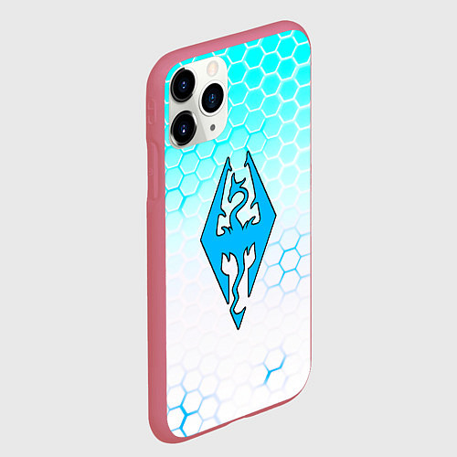 Чехол iPhone 11 Pro матовый The elder scrolls hexagon / 3D-Малиновый – фото 2