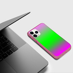 Чехол iPhone 11 Pro матовый Градиент текстура, цвет: 3D-малиновый — фото 2