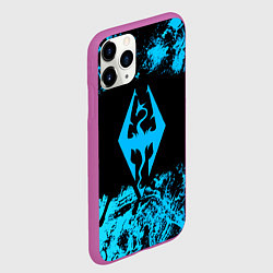 Чехол iPhone 11 Pro матовый Skyrim краски лого, цвет: 3D-фиолетовый — фото 2