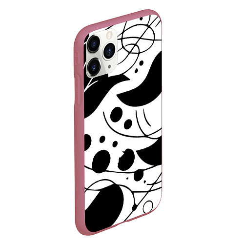 Чехол iPhone 11 Pro матовый Fashion abstraction - ai art fantasy / 3D-Малиновый – фото 2